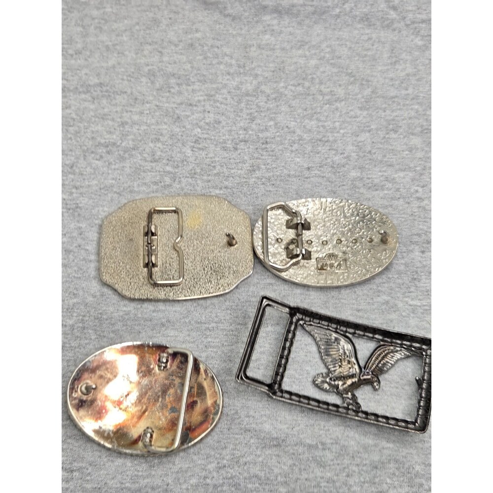 Lot of 4 American Eagle Liberty Alpaca Mexico Sturdy Belt Buckles - Picture 12 of 12